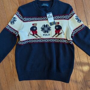 Polo by Ralph Lauren Navy Sweater with Ski Bear Design